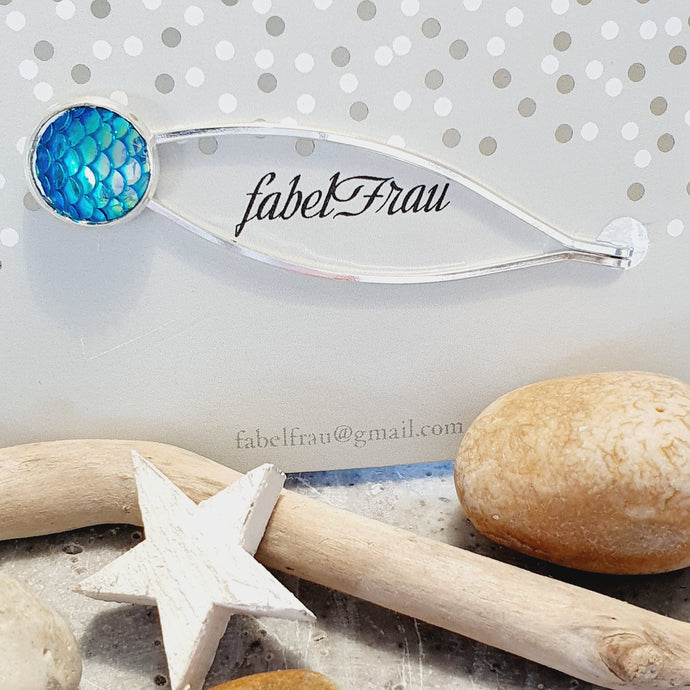 Haarspange in Silber - mit Fischschuppenmuster - Jetzt exklusiv im fabelFrau Online-Shop